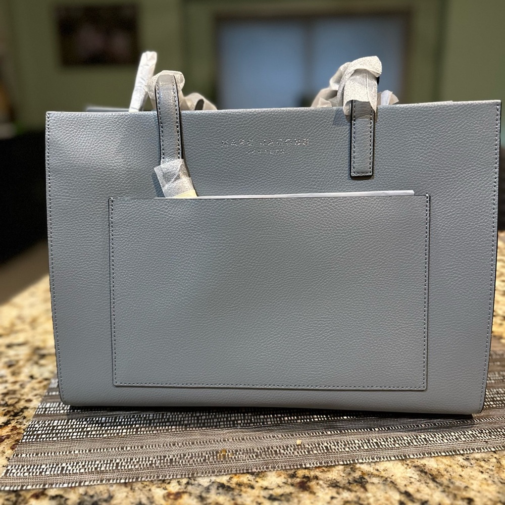 Marc Jacobs Light Blue Leather Shoulder Tote